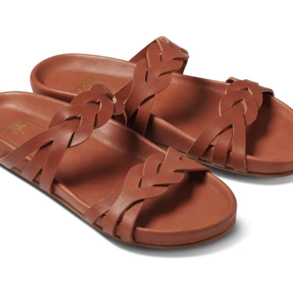 NEW BEEK Leather Motmot Footbed Sandals COGNAC for women 257 8T4
